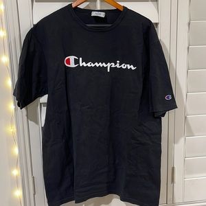 Black champion T-shirt, size extra large